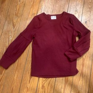 Girls size 12, burgundy balloon sleeve top, Joyfolie brand. Like new